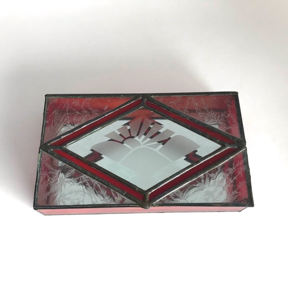 Vintage Stained Glass Jewelry Box - Picture 2 of 13